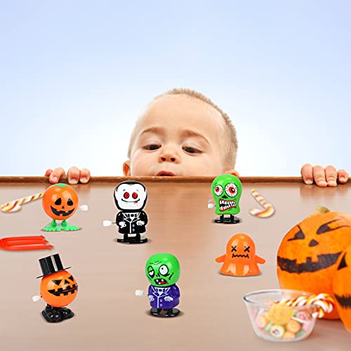 ZERHOK 9PCS Halloween Wind Up Toys Niños Fiesta de Halloween Wind Up Juguetes Juguetes Mecánicos para Halloween Fiesta Temática Niños Niñas