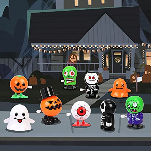 ZERHOK 9PCS Halloween Wind Up Toys Niños Fiesta de Halloween Wind Up Juguetes Juguetes Mecánicos para Halloween Fiesta Temática Niños Niñas