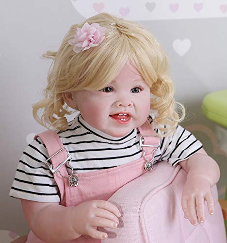 Zero Pam Reborn Toddler Dolls Girls Weighted Soft Body 70cm Muñeca Realista Niña Muñecas Reales Realistas para Bebés con Ropa (Blonde Hair)