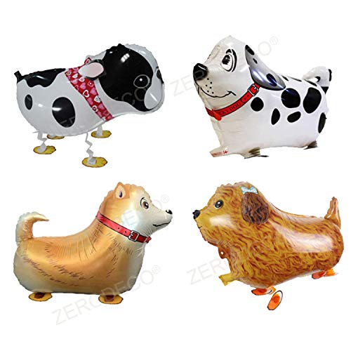 ZERODECO Decoración de fiesta para perros, Globos de animales para caminar WOOF Foil Balloon Banner Faces de perros Garland Paw Balloons para mascotas Perrito Cachorro Tema de Suministros para fiestas