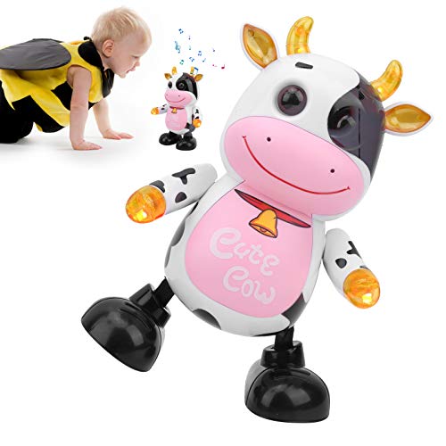 Zerodis Juguete eléctrico de Vaca Bailando con Sonido y luz Musical Walking Intermitente Dancing Robot Toy Cumpleaños niños Niños pequeños