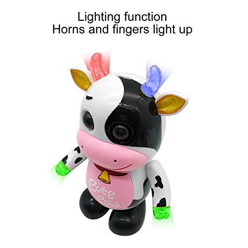 Zerodis Juguete eléctrico de Vaca Bailando con Sonido y luz Musical Walking Intermitente Dancing Robot Toy Cumpleaños niños Niños pequeños