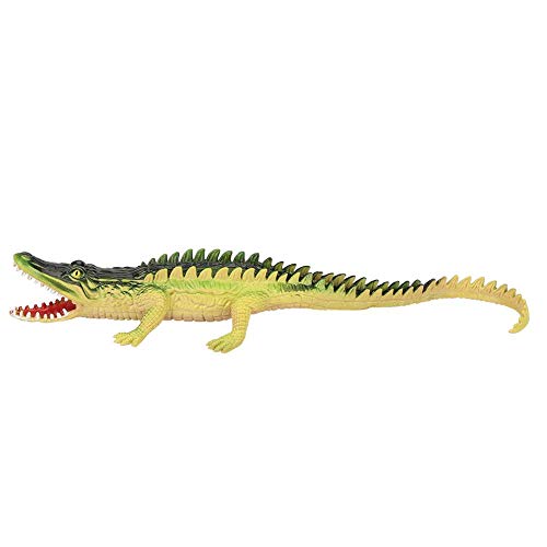 Zerodis Juguetes de cocodrilo de 12 Pulgadas, Figura de acción de cocodrilo Grande Suave Modelo Animal de simulación de cocodrilo Divertido con Sonido para Fiesta, carnavales, Festivales(Light Color)