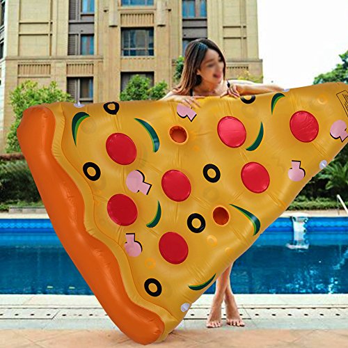 Zerone Colchoneta Hinchable Piscina Flotador, Piscinas Inflable Pizza para Piscina y Playa , Hinchables Juguete Piscina Inflable Flotador para Adultos y Niños,168cm