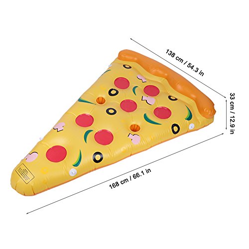 Zerone Colchoneta Hinchable Piscina Flotador, Piscinas Inflable Pizza para Piscina y Playa , Hinchables Juguete Piscina Inflable Flotador para Adultos y Niños,168cm