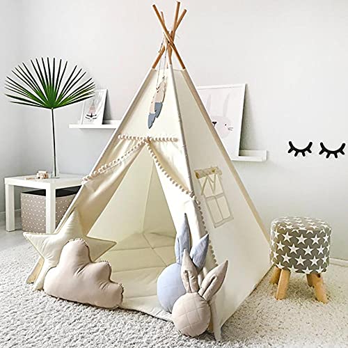 Zerrale Tienda Campaña Portátil Tienda Casa de Juegos Tipi Infantil de Tela Portátil Tipi Indio para Niños Casa Juego Regalo Juguetes Chicas y Chicos para Interior Exterior-2