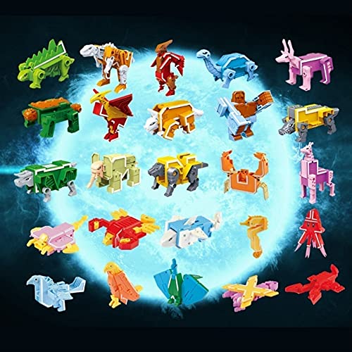 ZFLY-JJ Alphabet Transform Robots Figura de acción Letra educativa Preescolar ABCD Letter Robot Robot Transformers Juguetes para niños Niños, Juego de Bloques de construcción, Heroes Rescue Bots Toy