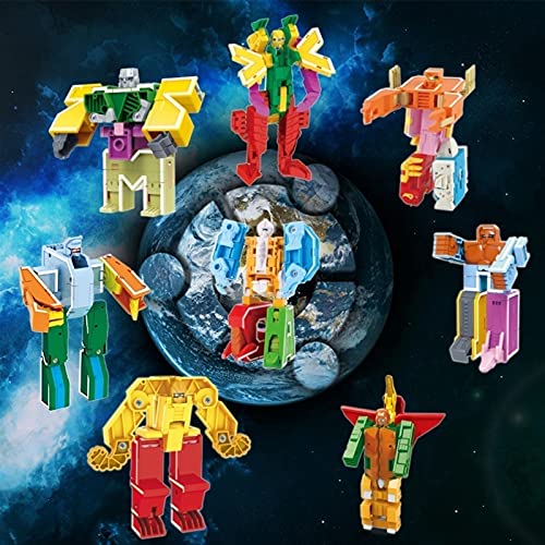 ZFLY-JJ Alphabet Transform Robots Figura de acción Letra educativa Preescolar ABCD Letter Robot Robot Transformers Juguetes para niños Niños, Juego de Bloques de construcción, Heroes Rescue Bots Toy