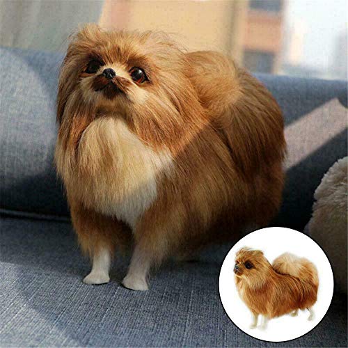 ZGHYBD Realistic Simulation Dog Toy Plush Pomeranian Toys Gift Animal Stuffed Kids, Realistic Animal Models,Soft Children's Plush Toy Dolls,Puppy Toys for Children, Plush Dog Toys Gift for Kids White