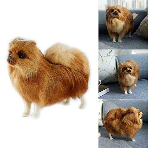 ZGHYBD Realistic Simulation Dog Toy Plush Pomeranian Toys Gift Animal Stuffed Kids, Realistic Animal Models,Soft Children's Plush Toy Dolls,Puppy Toys for Children, Plush Dog Toys Gift for Kids White