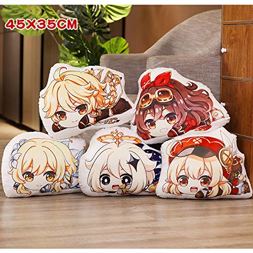 Zhongkaihua Genshin - Peluche de anime, diseño de doble cara, cojín de peluche con estampado de animales, regalo para niños, lindo genshin impacto, regalo de juguete creativo