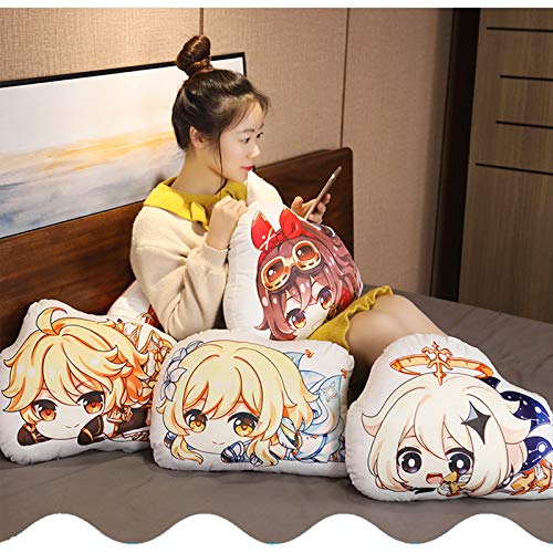 Zhongkaihua Genshin - Peluche de anime, diseño de doble cara, cojín de peluche con estampado de animales, regalo para niños, lindo genshin impacto, regalo de juguete creativo