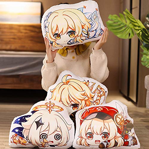 Zhongkaihua Genshin - Peluche de anime, diseño de doble cara, cojín de peluche con estampado de animales, regalo para niños, lindo genshin impacto, regalo de juguete creativo