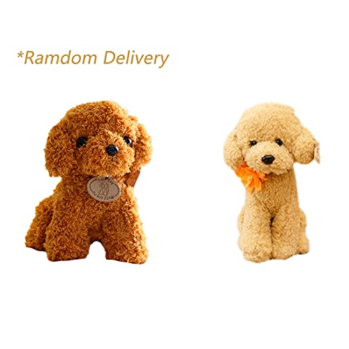 ZIEM Venta al por Mayor de simulación de Perro de Peluche de Juguete de Peluche muñeca Cachorro Perro muñeca Lindo caniche para Enviar a los niños Regalo de Agarre TeddyDog-Lightbrown 25cm