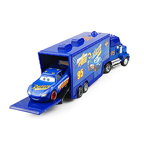 ZIJ Pixar Cars 2 3 Juguetes Rayo McQueen Jackson Storm Mack Uncle Truck 1:55 Modelo fundido a troquel para niños (color dorado)