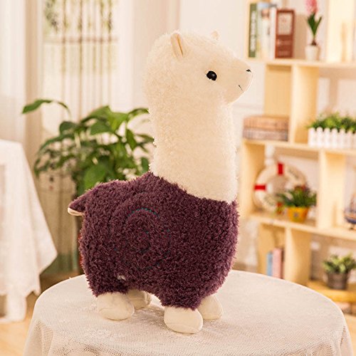 Zinsale Linda Alpaca Juguete Suave Muñeca de Oveja Almohada de Peluche de Felpa Peluches (Púrpura, 80cm)