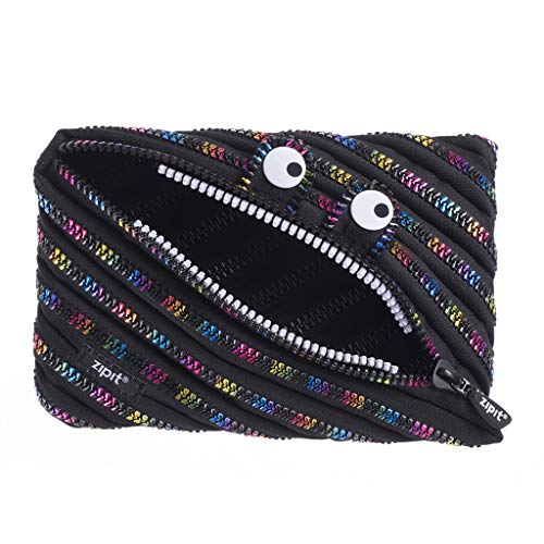 ZIPIT Monster Jumbo - Estuche para lápices, Color Negro y arcoíris