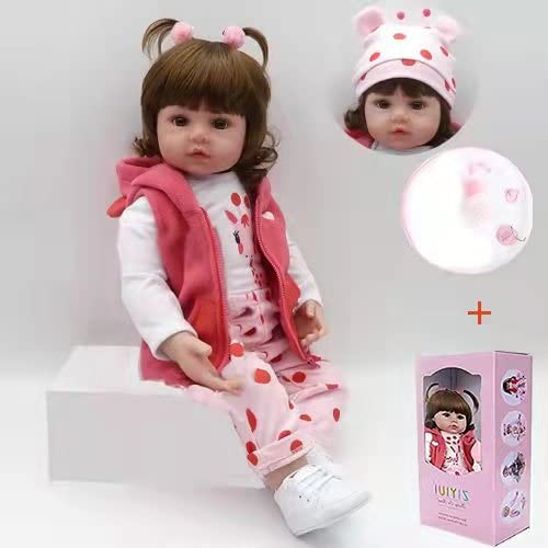 ZIYIUI 20 Pulgadas 50 Cm Bebe Reborn Niña Realista Vinilo Silicona Recién Nacido Hecho a Mano Muñecas Reborn Juguetes Regalos de Cumpleanos Reborn Toddler