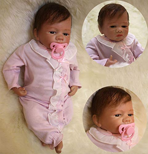 ZIYIUI 20 Pulgadas Muñeca Reborn Bebes Reborn Silicona Blanda Reborn Muñecos Bebé Recién Nacido Navidad Regalo de Juguete Baby Doll Bebe Reborn Niña Ojos Abierto