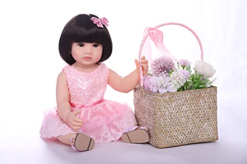 ZIYIUI Muñecas Reborn 22 Pulgadas 55 cm Realista Lleno Cuerpo Silicona Recién Nacido Hecho a Mano Reborn Baby Dolls Bebe Reborn Niñas Cumpleaños Regalos Navidad Juguetes