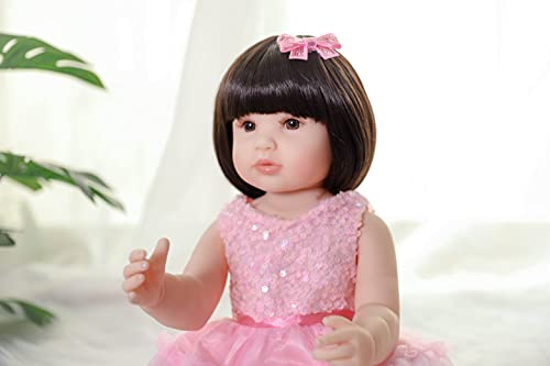 ZIYIUI Muñecas Reborn 22 Pulgadas 55 cm Realista Lleno Cuerpo Silicona Recién Nacido Hecho a Mano Reborn Baby Dolls Bebe Reborn Niñas Cumpleaños Regalos Navidad Juguetes