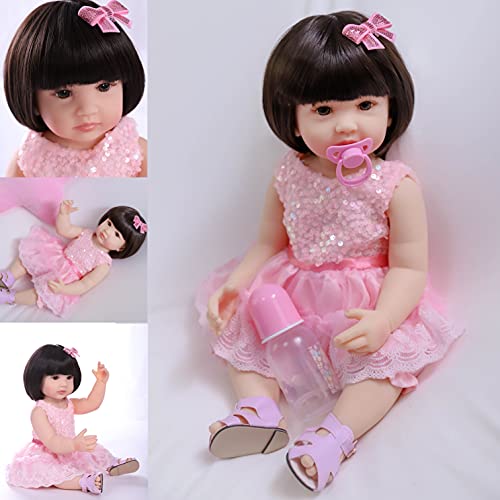 ZIYIUI Muñecas Reborn 22 Pulgadas 55 cm Realista Lleno Cuerpo Silicona Recién Nacido Hecho a Mano Reborn Baby Dolls Bebe Reborn Niñas Cumpleaños Regalos Navidad Juguetes