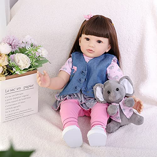 ZIYIUI Muñecas Reborn Realistas Muñecas de Silicona 24 Pulgadas 60cm Bebe Reborn Hecho a Mano Real Reborn Baby Toddler Bebe Reborn Ojos Abiertos Muñecas Bebes Niña