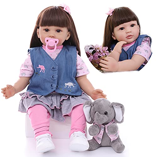 ZIYIUI Muñecas Reborn Realistas Muñecas de Silicona 24 Pulgadas 60cm Bebe Reborn Hecho a Mano Real Reborn Baby Toddler Bebe Reborn Ojos Abiertos Muñecas Bebes Niña