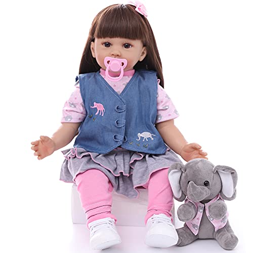 ZIYIUI Muñecas Reborn Realistas Muñecas de Silicona 24 Pulgadas 60cm Bebe Reborn Hecho a Mano Real Reborn Baby Toddler Bebe Reborn Ojos Abiertos Muñecas Bebes Niña