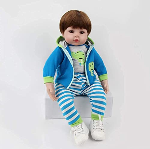 ZIYIUI Realista 22 Pulgadas 55 cm Reborn Muñeca Niño Ojos Abiertos Lifelike Reborn Doll Vinilo de Silicona Suave Recién Nacido para Reborn Niña Mayores de 3 años Magnético Juguete