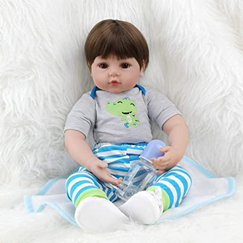 ZIYIUI Realista 22 Pulgadas 55 cm Reborn Muñeca Niño Ojos Abiertos Lifelike Reborn Doll Vinilo de Silicona Suave Recién Nacido para Reborn Niña Mayores de 3 años Magnético Juguete