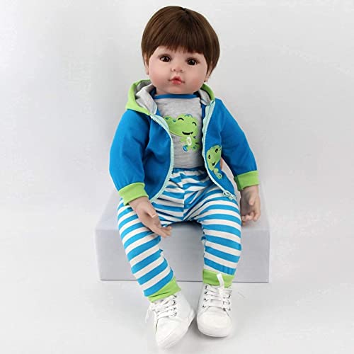 ZIYIUI Realista 22 Pulgadas 55 cm Reborn Muñeca Niño Ojos Abiertos Lifelike Reborn Doll Vinilo de Silicona Suave Recién Nacido para Reborn Niña Mayores de 3 años Magnético Juguete