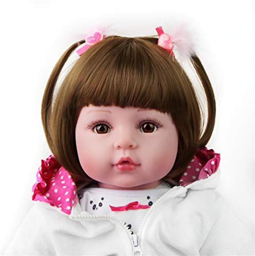 ZIYIUI Realista Muñeca bebé Reborn 50 cm Recién Nacido Suave Silicona Vinilo Realista Niña y Ropa de Panda Hecha a Mano Regalo de Cumpleaños