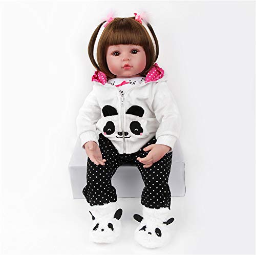 ZIYIUI Realista Muñeca bebé Reborn 50 cm Recién Nacido Suave Silicona Vinilo Realista Niña y Ropa de Panda Hecha a Mano Regalo de Cumpleaños