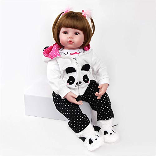 ZIYIUI Realista Muñeca bebé Reborn 50 cm Recién Nacido Suave Silicona Vinilo Realista Niña y Ropa de Panda Hecha a Mano Regalo de Cumpleaños