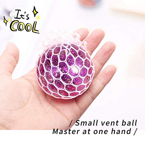 ZoneYan 5 Piezas Bola Antiestrés de Malla, Bolas Antiestrés para Aliviar la Ansiedad, Bola de Alivio de Estrés, Squishy Bola, Squeeze Ball, Mesh Ball, Fidget Ball, para Niños y Adultos