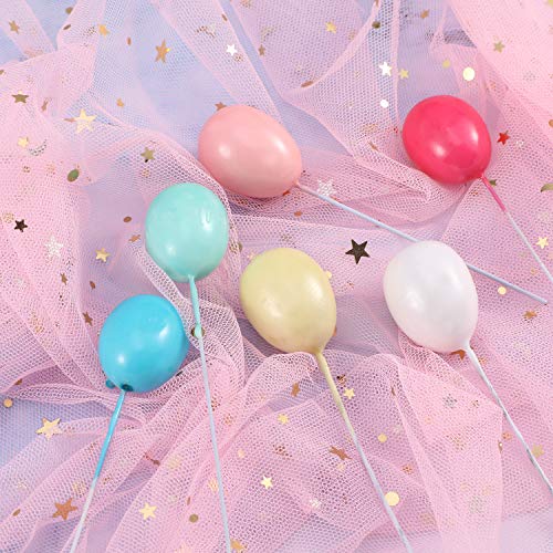 Zonon Cupcake Topper Set, Incluye Rainbow Cloud Moon Star Globo Forma Cupcake Topper Palillos para cumpleaños Decoración de la Torta del Banquete de Boda