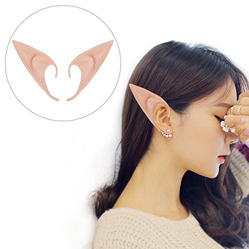 ZoomSky Orejas de Duende, 2 pares Orejas de Elfo Cosplay Disfraz de Duendecillo Oreja Látex Accesorios para Fiestas de Halloween Carnaval