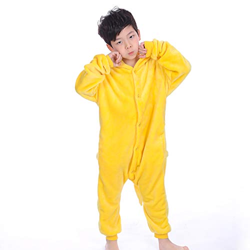 zpllsbratos Niños Pijamas Animales Ropa de Dormir Cosplay Disfraz para Carnaval Halloween Navidad(Pikachu,Etiqueta 115 para Altura 125cm-135cm)