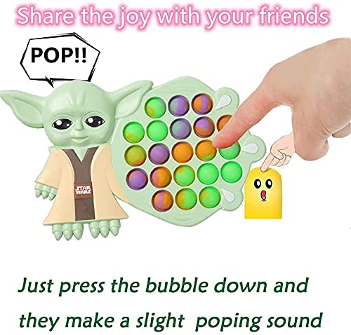 ZPPLD Pop it,Yoda Pop it, Fidgets Toys, Juguetes antiestrés,Pop Toys,Push Bubble it, Fidget Toy Set, Fidget sensorial Fidget Toy para Autismo,Stress Relief,Juguetes para niños y Adultos (Yoda)