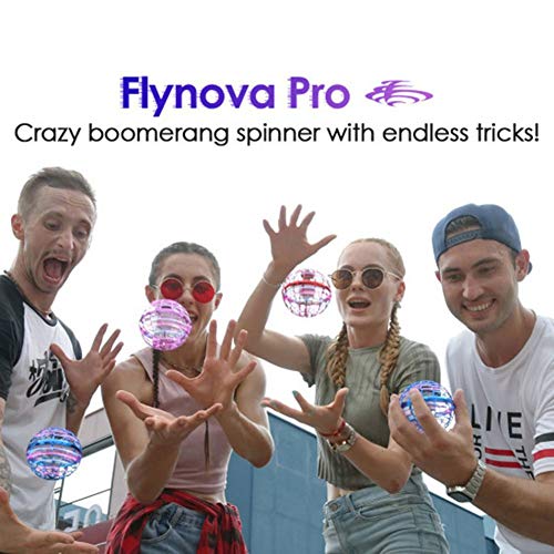 ZTGHS Flynova Pro 2020 Spinner Volador Mejorado, Forma De Globo Mini Drone Flying Ball 360 ° Luces LED Giratorias Giratorias Juguete Volador para Niños Adultos Interior Al Aire Libre,Azul