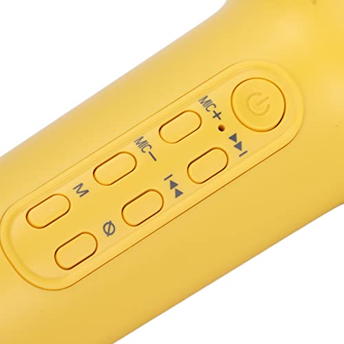 Zunate Micrófono de Karaoke para Niños, Micrófono de Karaoke Inalámbrico Bluetooth Portátil de Mano con Luces LED, Micrófono de Audio Integrado, para Niñas, Niños, Adultos, Todas Las(Amarillo)