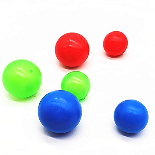 zuoshini Bolas de Pared Pegajosas, Bola Globbles Pegajosa Fluorescente Juguetes de Descompresión Bolas Juguete de Estrés Juguetes Padres para Niños Adultos 4 Piezas - 4.5cm