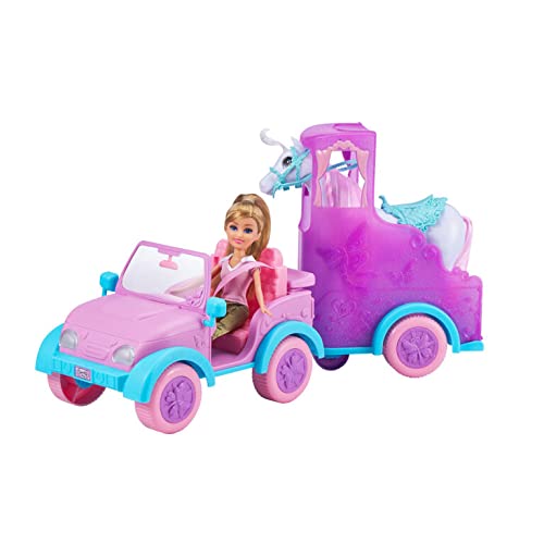 ZURU Sparkle Girlz - Muñeca con Remolque Jeep y Caballo 100319