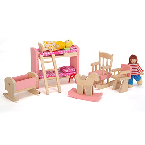 Zuzer Muebles de Casa de Muñecas Madera para Niños,Muebles de Juguete Miniatura Mini Muebles para Muñecas,Regalo de Cumpleaños de Juguete para Niña