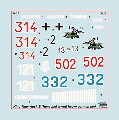 Zvezda Rey Tiger Ausf. B (Henschel Torreta) Alemán de Tanques Pesados - 1/35 Escala Kit Modelo