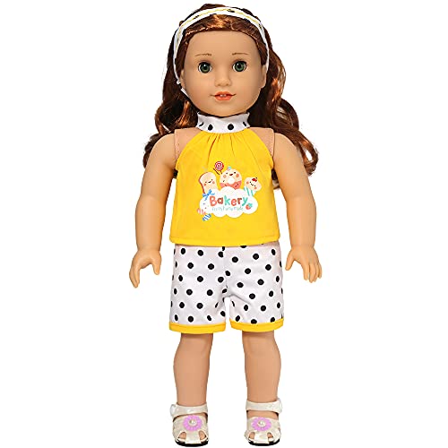 ZWOOS Ropa de Muñeca Bebé para New Born Baby Doll, Traje de Estilo Informal con Diadema para Muñecas 35-43 cm