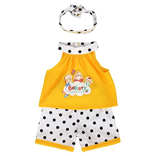 ZWOOS Ropa de Muñeca Bebé para New Born Baby Doll, Traje de Estilo Informal con Diadema para Muñecas 35-43 cm