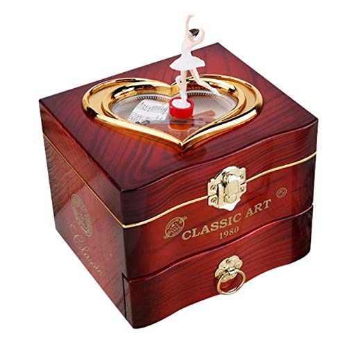 zxb-shop Caja de Música Bailarina giratoria clásica Bailarina Piano Box Caja de música Caja de joyería de plástico for niña Mano de manivela Mecanismo Regalo Caja Musical (Color : B)