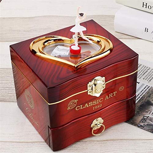 zxb-shop Caja de Música Bailarina giratoria clásica Bailarina Piano Box Caja de música Caja de joyería de plástico for niña Mano de manivela Mecanismo Regalo Caja Musical (Color : B)